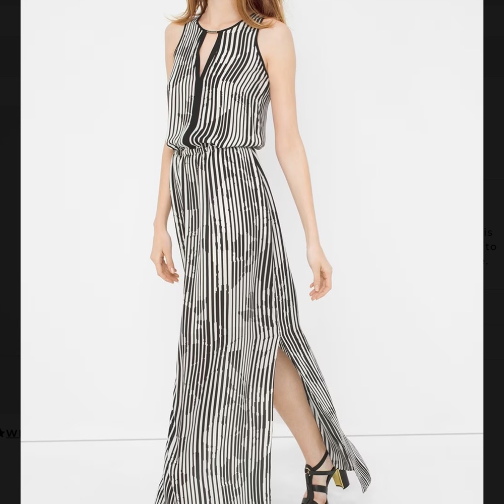 White House Black Market Stripe Split Maxi Dress, Size 4